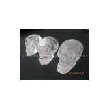 natural clear crystal skull carvings, clear quartz crystal skull