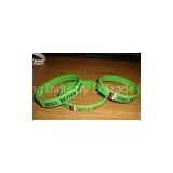 Green plastic Printed Silicone Wristbands, mosquito repellent bracelet and fly insect killer