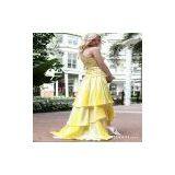 Short Front and Long Back Yellow Dresses for Party 30595 thumbnail-3