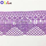 OLCT1314 13cm Fashjion Purple Swiss 100% Cotton Crochet Lace for Ladies Dress thumbnail-4