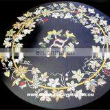 Italian Inlay Black Marble Table Top