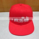 Bright red customize snapback hat with embroidery logo