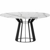 Black Round IRON & MARBLE DINING TABLE thumbnail-5