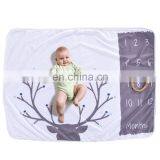 Personalized Flannel Fleece Newborn Photo Props Baby Milestone Blanket thumbnail-3