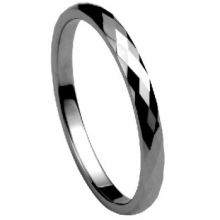 Tire Pattern Brushed Grooved Tungsten Gold Ring thumbnail-1