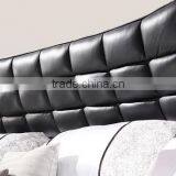 White Double Size Leather Modern Furniture Bed thumbnail-2