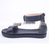 Fashionable Woman Cheap Wholesale Summer Flat Zipper up Sandals New Design thumbnail-4