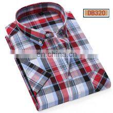 Classic Simple Men's Casual Cotton Plaid Shirt Boys Fashion Brand Wild Check Short Sleeve Shirt Plus Size Clothes thumbnail-2