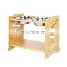 Adjustable Elevated Dog Cat Food and Water Bowl Stand Feeder with 2 Bowls Pet Raised Bowl for Cats and Small Dog
