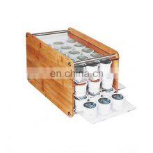 Clear Acrylic Wood Drawer Organizer Storage Box Coffee Capsule Holder Coffee Cods Holder