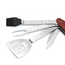 Multifunction BBQ Tools -Knife,Spatula,Silicone Basting Brush,Fork,Jar Opener and Wine Cork Screw thumbnail-1