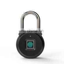 Door Suitcase Wall Cabinet Fingerprint Smart Padlock Waterproof IP65 Smart Digital Alarm Fingerprint Pad Lock Usb Charging