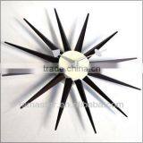 Home Decorative Walnut Sunburst Clock Wall Mounted Clock Quality Choice thumbnail-2