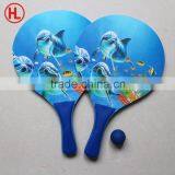 Promotional Sports Beach Set Game Sticker Printing Wooden Beach Paddle Colorized Beach Racket thumbnail-2