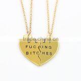 Best Bitches Broken Heart Necklace Pendant Necklace Wholesale thumbnail-1