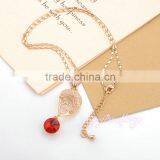 Happy Birthday Gift Women Gold Ruby Stone Flexible Necklace thumbnail-3