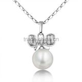 Chinese young girl pearl crystal gold necklace designs in 3 grams