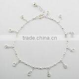 Sterling Silver Charms Anklet Letter S In Silver Hoop Charms thumbnail-1