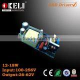 Input 100-256V LED Driver With Output 12-18W 36-62V 300MAH