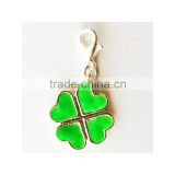 Vnistar wholesale cheap four leaf clovery charm green enamel dangles girls' DIY jewelry,TC-028