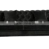 Black Japanese and Reliable Velvet Chesterfield Sofa With Colorful thumbnail-2