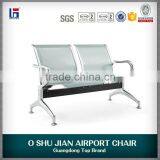 Durable Waiting Area Silver Steel 2 Seater Airport Chair thumbnail-1