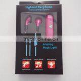 China Manufacture Shiny Lighting Led Glowing Earphone With Mic for Mobile Phone/mp3/mp4 thumbnail-5