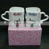 YF28001 Heart Shape Ceramic Couple Mug