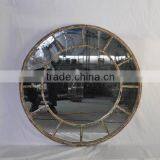Large Shabby Chic Round Mirror With Metal Wall Mounted