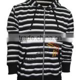 CVC yarn dye strips fleece jacket for men hot sale in 2015
