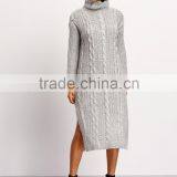 2016 Cold Winter Thick Long Sleeve Mock Neck Pullover Long Women Sweater Dress Quality Choice thumbnail-1