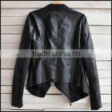 Leather Woman Fashion Jacket With Zipper Pockets pu Jacket Simple Design for Lady Quality Choice thumbnail-3