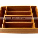 Bamboo Wooden Drawer Organizer Storage Kitchenware Stationery Boxes thumbnail-1