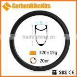 Custom logo 20er 451 bmx bicycle carbon clincher rim 38mm deep 23mm wide