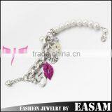 Easam Low Price Popular Alloy Chain Beaded Gold Bracelet thumbnail-2