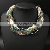 European And American Big Crystal Shell Multilayer Woven Exaggerated Pendant Necklace thumbnail-3