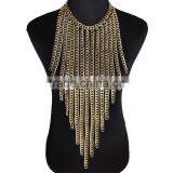 European And American Big Multilayer Exaggerated Sweater Body Chain Tassel Alloy Long Necklace thumbnail-1