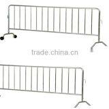 Bright Zinc Plated Heavy Duty Crowd Control Interlocking Barrier With 1 Wheel and 1 Flat Foot thumbnail-1