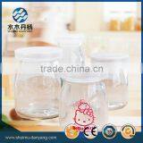 100ml Fancy Glass Pudding Bottle Milk Bottle With Plastic Lid