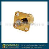 SMA 4 Hole Panel Mount Plug With Solder Post 2 Hole Sma Connector thumbnail-1