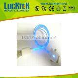 3 in 1 Color Flat USB Cable With Led Light for Mobile Phone