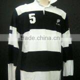 Black and White Color Men's Designed Long Sleeves Rugby Jerseys thumbnail-1
