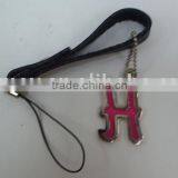Fancy Metal Alphabet Mobile Phone Strap