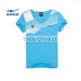 ERKE Womens V-neck Shirt Custom T-shirt Cheap Sports T-shirt Summer T-shirt for Women OEM/wholesale China Manufacture thumbnail-1