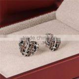 Latest Artificial Sterling Knot Earrings With Red Zircon For Sale thumbnail-4