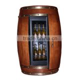 Round Shape Commercial Bar Fridge Refrigerated Solid Wood Bar Furniture Customized Color
