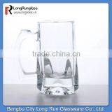 LongRun 312ml Heavy Base Crystal Beer Glasses With Handle Manufacturer
