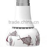 Artistic Lighting LED Ceramic Lamp ,LED Ceramic Bulb,ceramic Holder "fish Pattern"