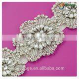 Embroidered Western Wholesale Metal Bride Ladies Fancy Crystal Rhinestone Belt for Wedding Dress thumbnail-2