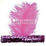 Feather Flapper Headband -pink Color thumbnail-1